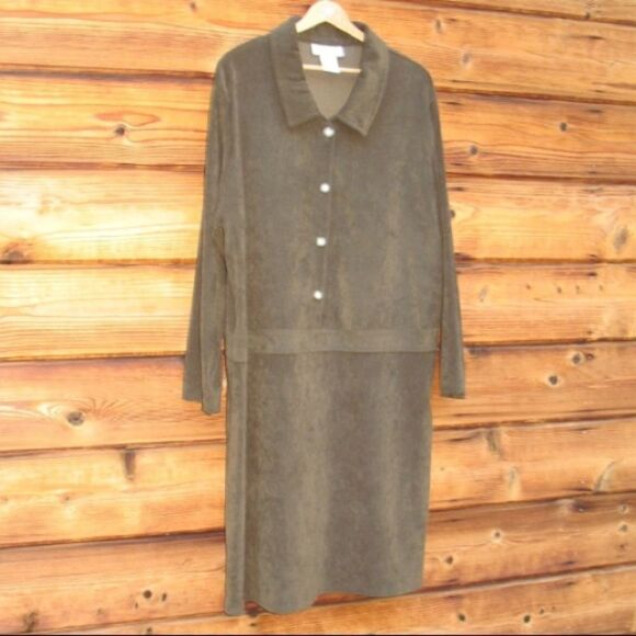 vintage Olive Green Cottage Core Dress - Picture 2 of 6